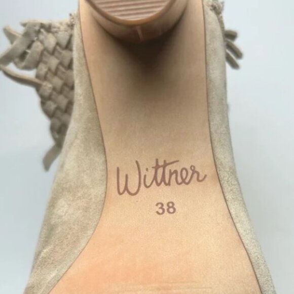 Wittner Cream Suede Peep-Toe Heeled Mules| 38 - Picture 3 of 7